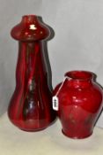 TWO HOWSONS ART POTTERY VASES 1912-1915, comprising an unmarked vase of tapering form with a bulbous