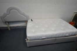 A HSL 4FT ELECTRIC DIVAN BED AND MATTRESS, along with a headboard (condition - some dirt marks)