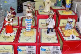 NINE BOXED ROYAL DOULTON BUNNYKINS FIGURINES, comprising The Bunnykins Figure Of The Year 1998 '