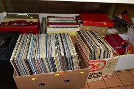 NINE BOXES OF L.P AND 45RPM RECORDS, over one hundred and fifty L.P records from the 1960/1970's