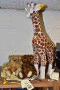 TWO CENTENARY COLLECTION STEIFF TEDDIES AND A STEIFF TIERLEBEN GIRAFFE, Giraffe 50 - 068089 with