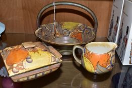 THREE PIECES OF CHARLOTTE RHEAD BURSLEY WARE, in the 'Oranges and Lemons' pattern TL5, comprising