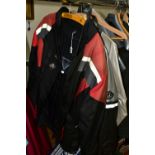 A GROUP OF MOTORCYCLE CLOTHING AND ACCESSORIES, to include a pair of Shoshoni protective