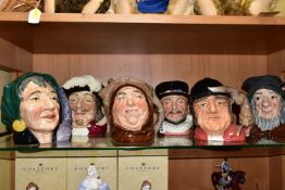 SIX LARGE ROYAL DOULTON CHARACTER JUGS, comprising The Fortune Teller D6497, Porthos D6440, Friar