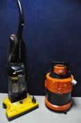 A VAX 101 VACUUM CLEANER (missing hose and pole) along with Electrolux Z1498 upright vacuum (both