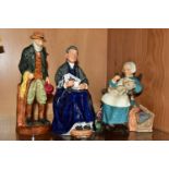 THREE ROYAL DOULTON FIGURINES, comprising 'The Cup of Tea' marks on base HN2322, height 19cm, 'The