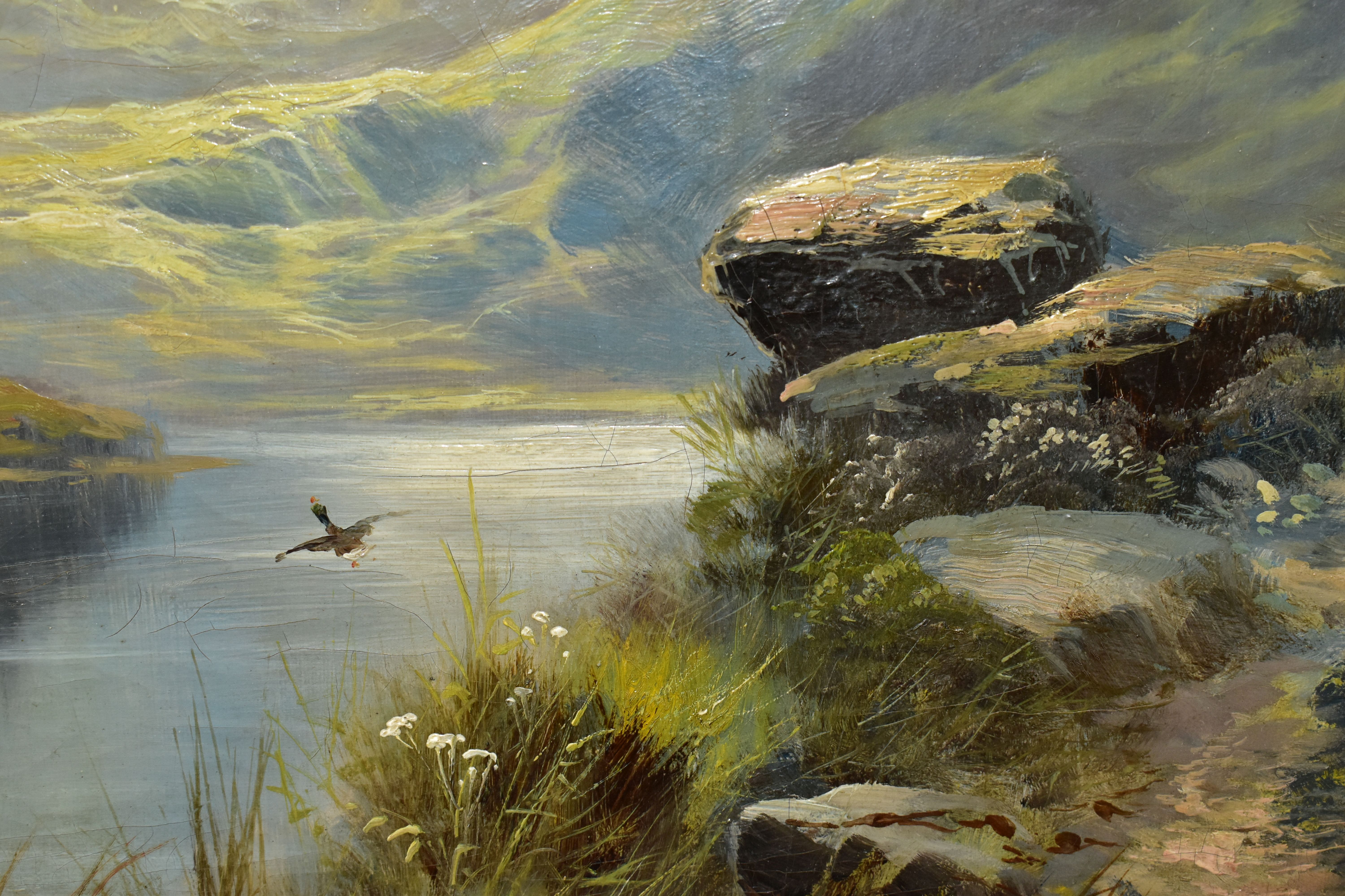 DAVID HICKS (19TH / 20TH CENTURY) A SCOTTISH LANDSCAPE SCENE, depicting a footpath beside a Loch - Image 4 of 6