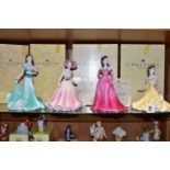 FOUR BOXED COALPORT LADIES OF FASHION FIGURINES, comprising Welsh Ladies of Fashion Nia, a limited