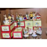 FIFTEEN ROYAL DOULTON BUNNYKINS FIGURES, of which eleven have boxes, comprising boxed 60th