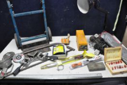 A SELECTION OF MISCELLANEOUS to include a quantity of tools such as mole grips, chainsaw