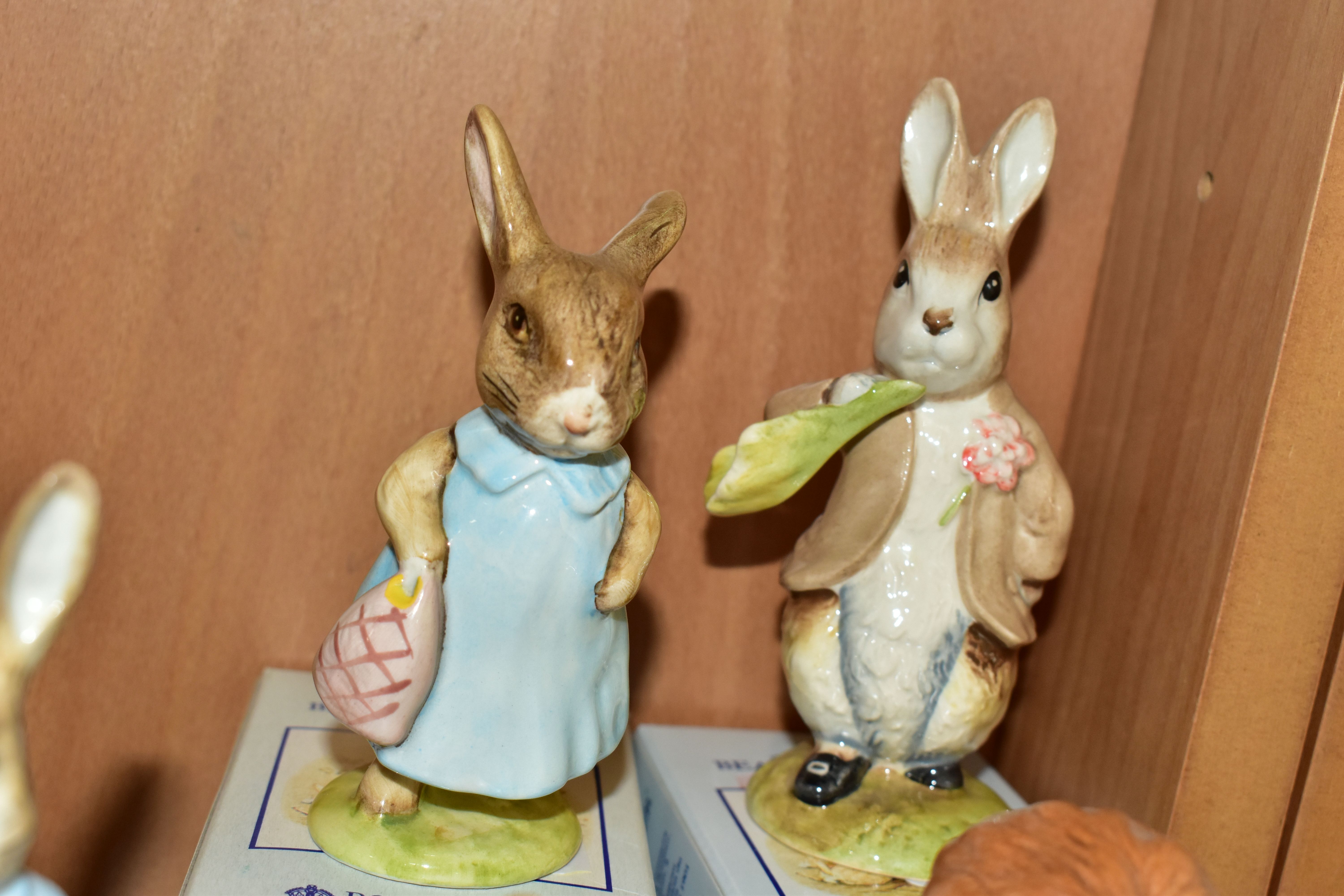 A GROUP OF TEN ROYAL ALBERT BEATRIX POTTER FIGURES, comprising boxed Mrs Flopsy Bunny, boxed - Image 6 of 6