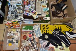 SIX BOXES OF COLLECTABLE FOOTBALL CARDS, BROOKE BOND PICTURE CARD ALBUMS, to include two 1940's Boys