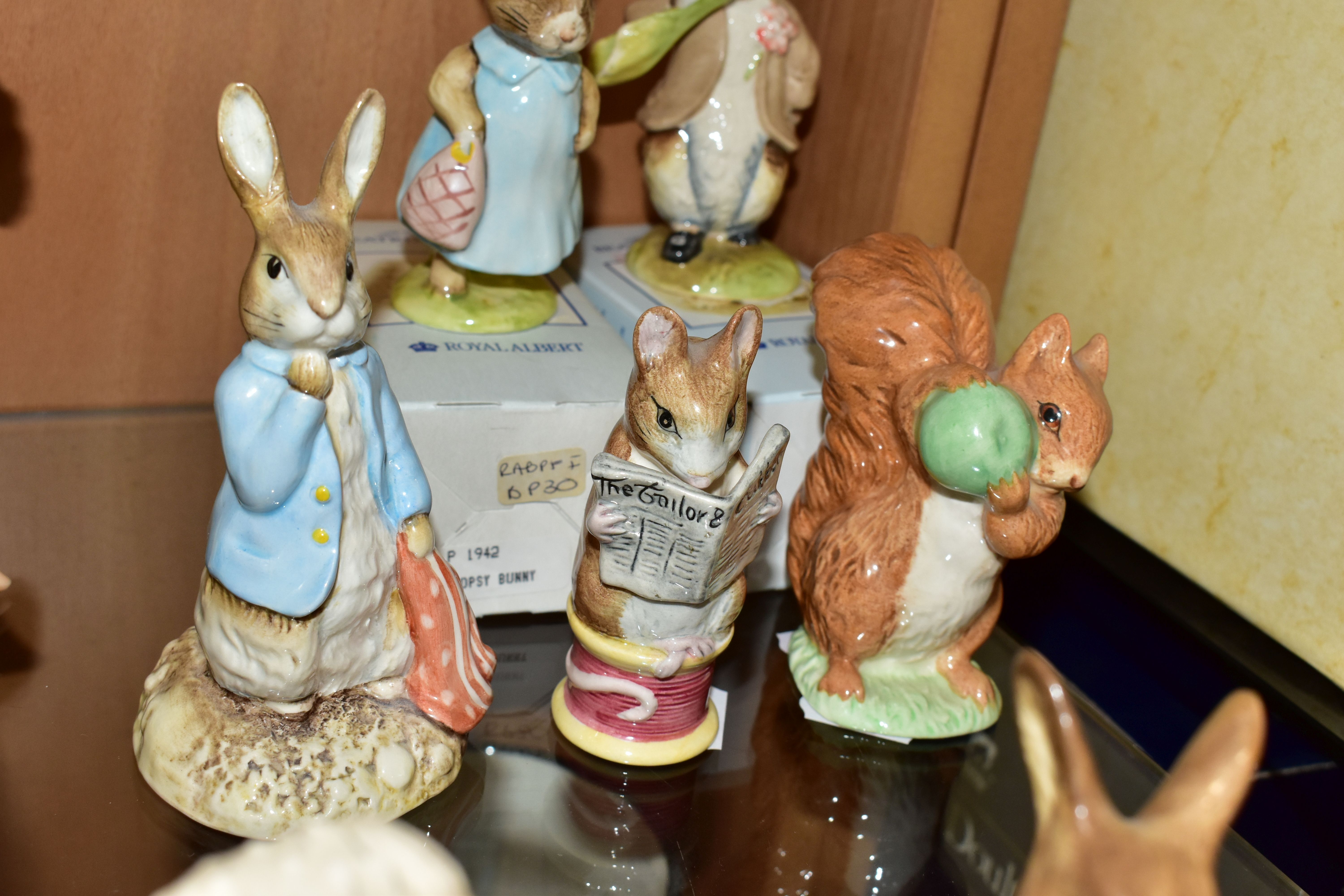 A GROUP OF TEN ROYAL ALBERT BEATRIX POTTER FIGURES, comprising boxed Mrs Flopsy Bunny, boxed - Image 5 of 6