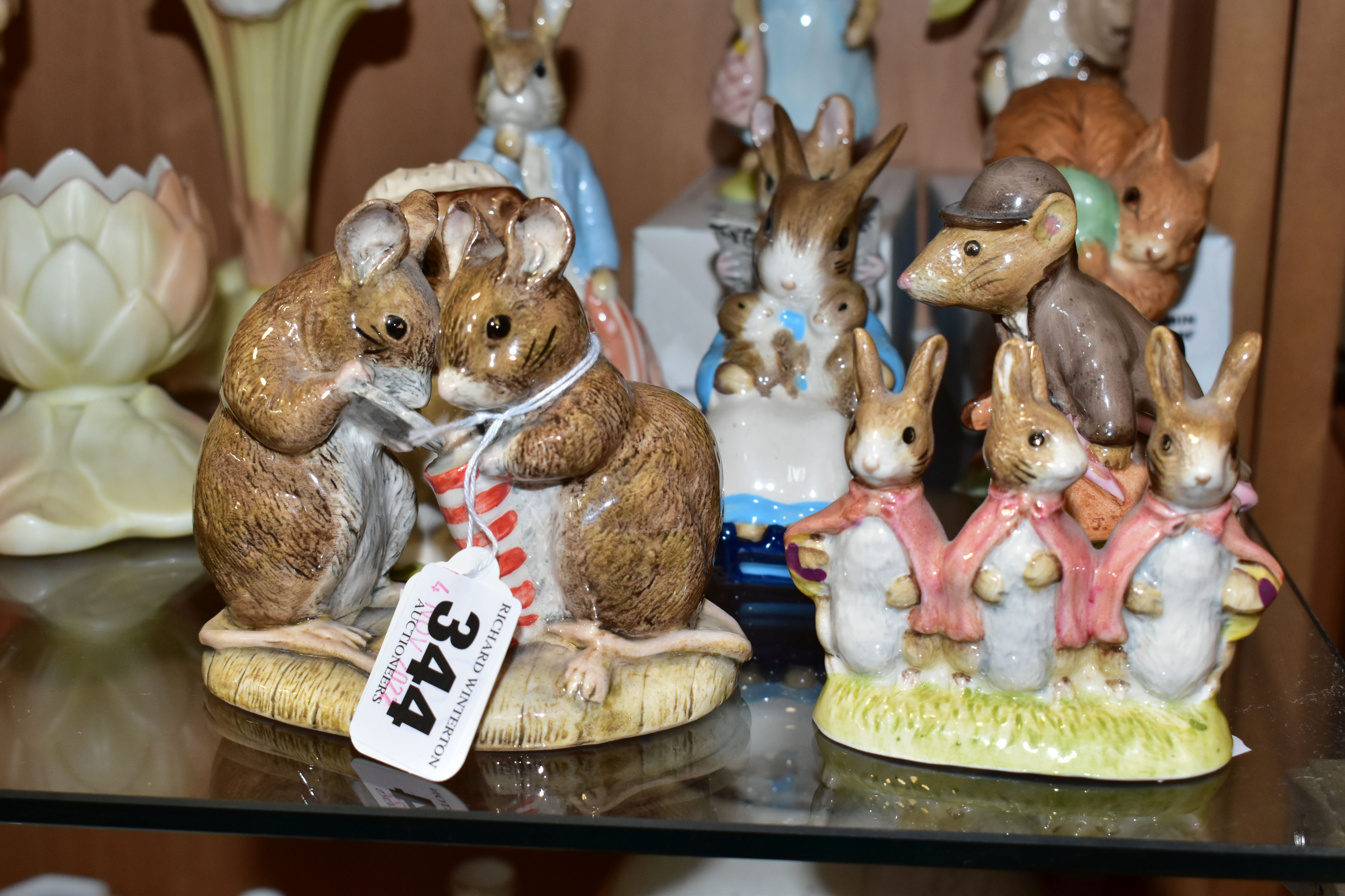A GROUP OF TEN ROYAL ALBERT BEATRIX POTTER FIGURES, comprising boxed Mrs Flopsy Bunny, boxed - Image 2 of 6