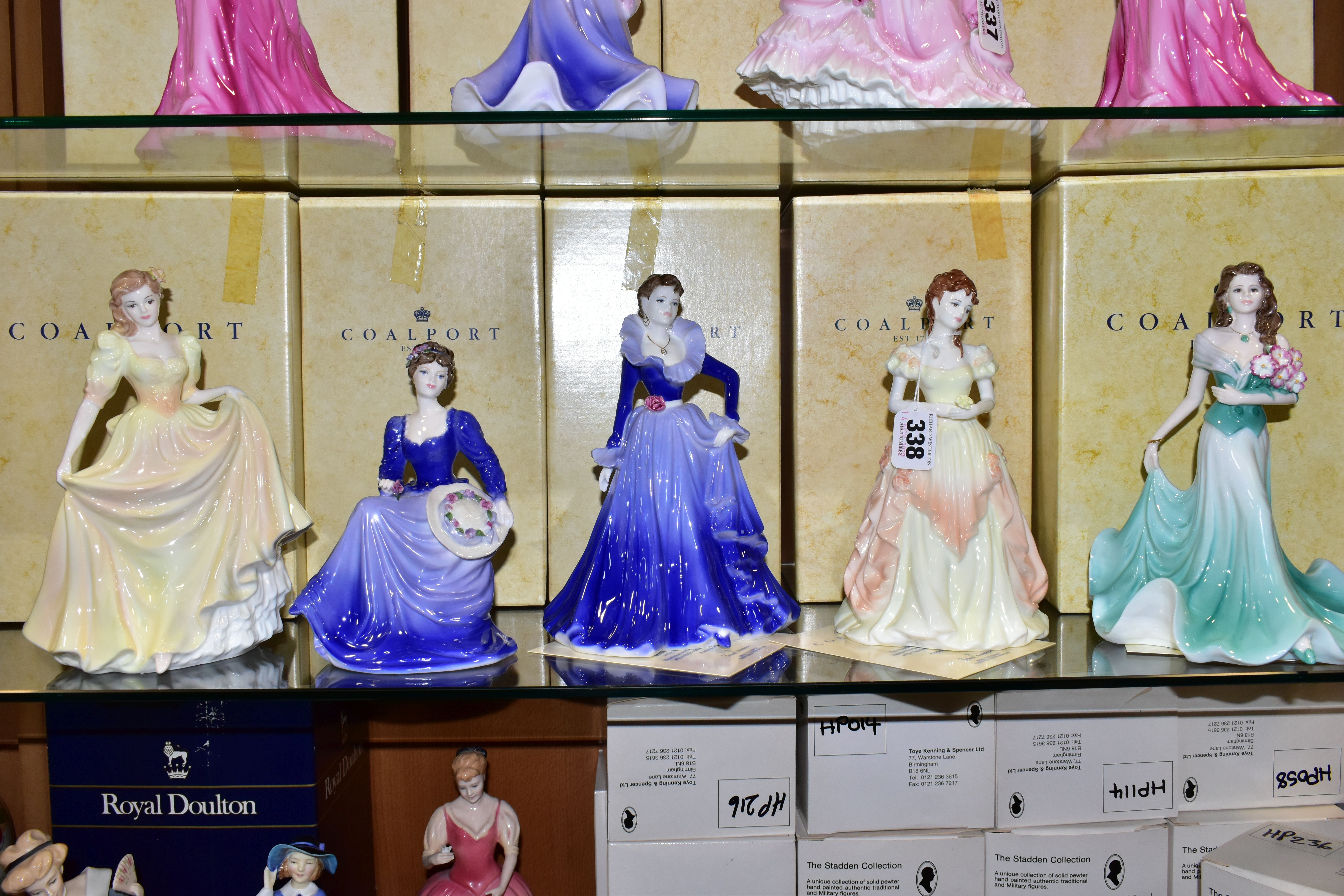 FIVE BOXED COALPORT LADIES OF FASHION FIGURINES, comprising Anne 1997 Lady of Fashion with