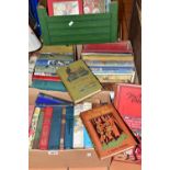 FIVE BOXES OF ASSORTED ANTIQUARIAN BOOKS, late 19th and early 20th Century novels to include a