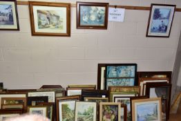 A LARGE QUANTITY OF PICTURES AND PRINTS ETC, to include a number of print reproductions of paintings