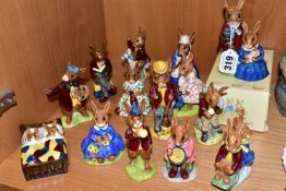 FOURTEEN ROYAL DOULTON BUNNYKINS FIGURES, comprising a boxed Family Photograph DB1, Buntie Bunnykins