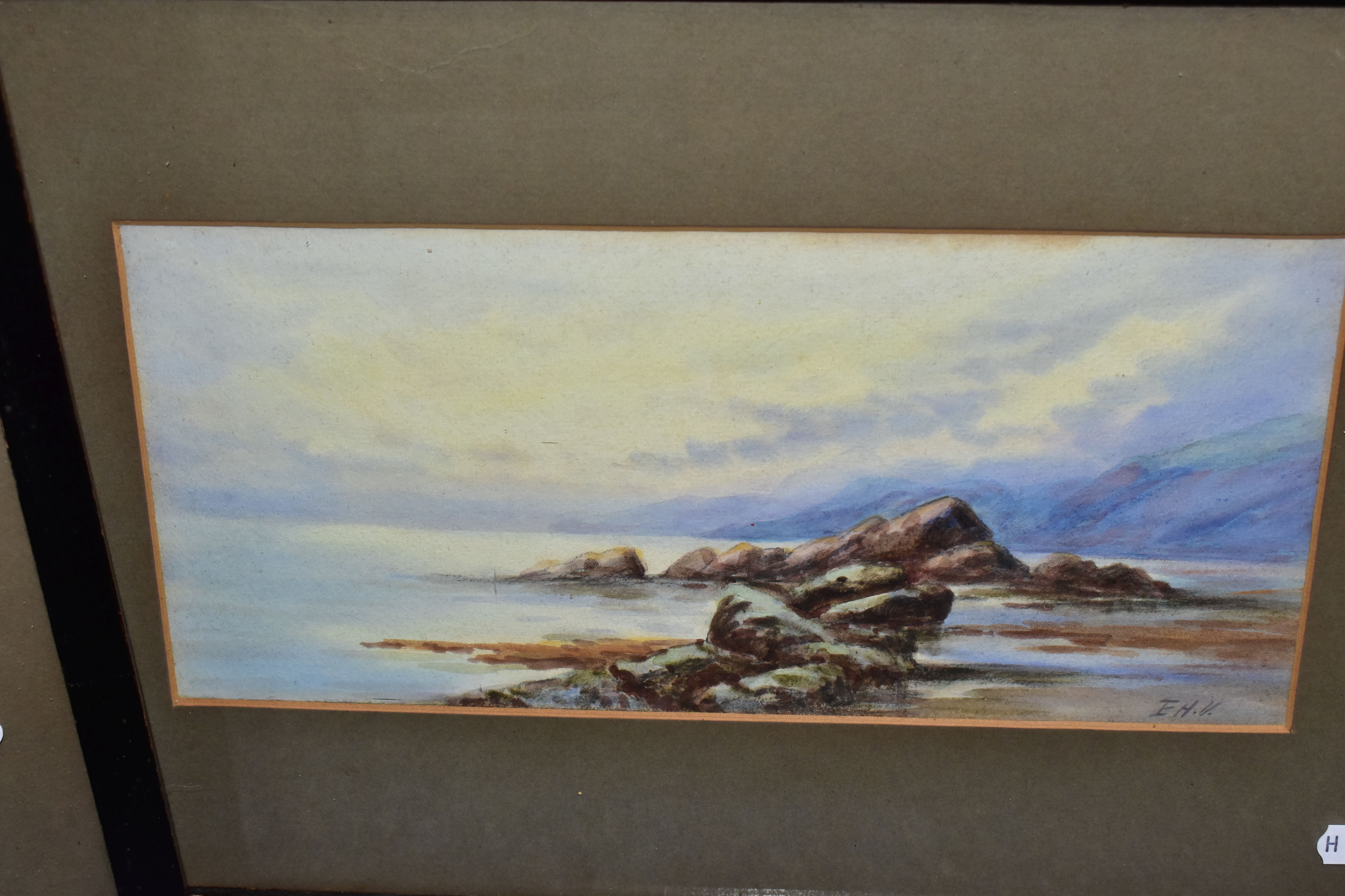 EDWARD H VAUGHAN (19TH/20TH CENTURY) THREE WATERCOLOUR LANDSCAPES, comprising a coastal landscape - Image 3 of 4