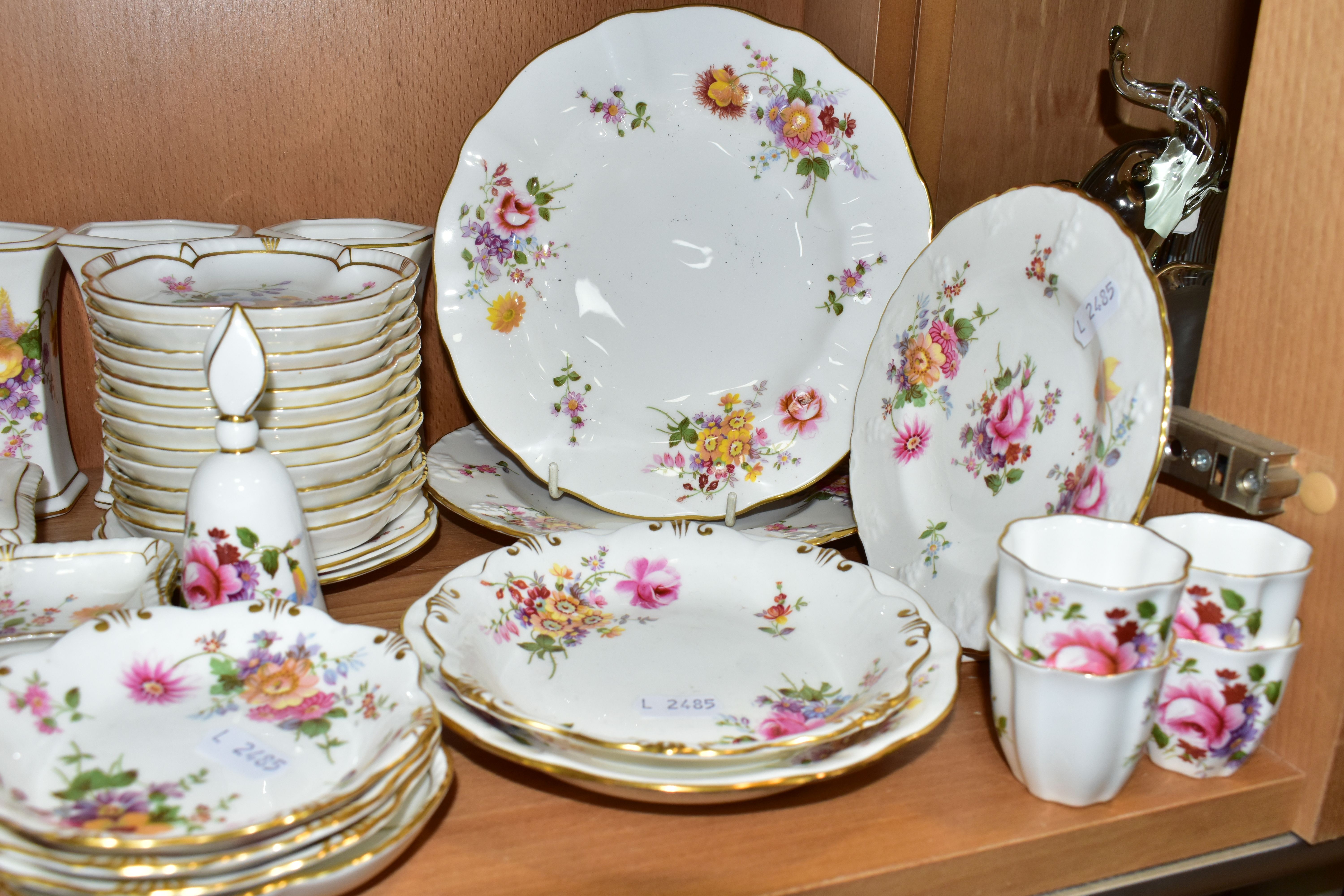 A QUANTITY OF ROYAL CROWN DERBY 'DERBY POSIES' PATTERN GIFT WARE, comprising jugs, preserve pots, - Image 11 of 18