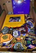 TWO BOXES OF BEATLES INTEREST, AMERICAN POLICE BADGES AND SUNDRY ITEMS, box one containing a