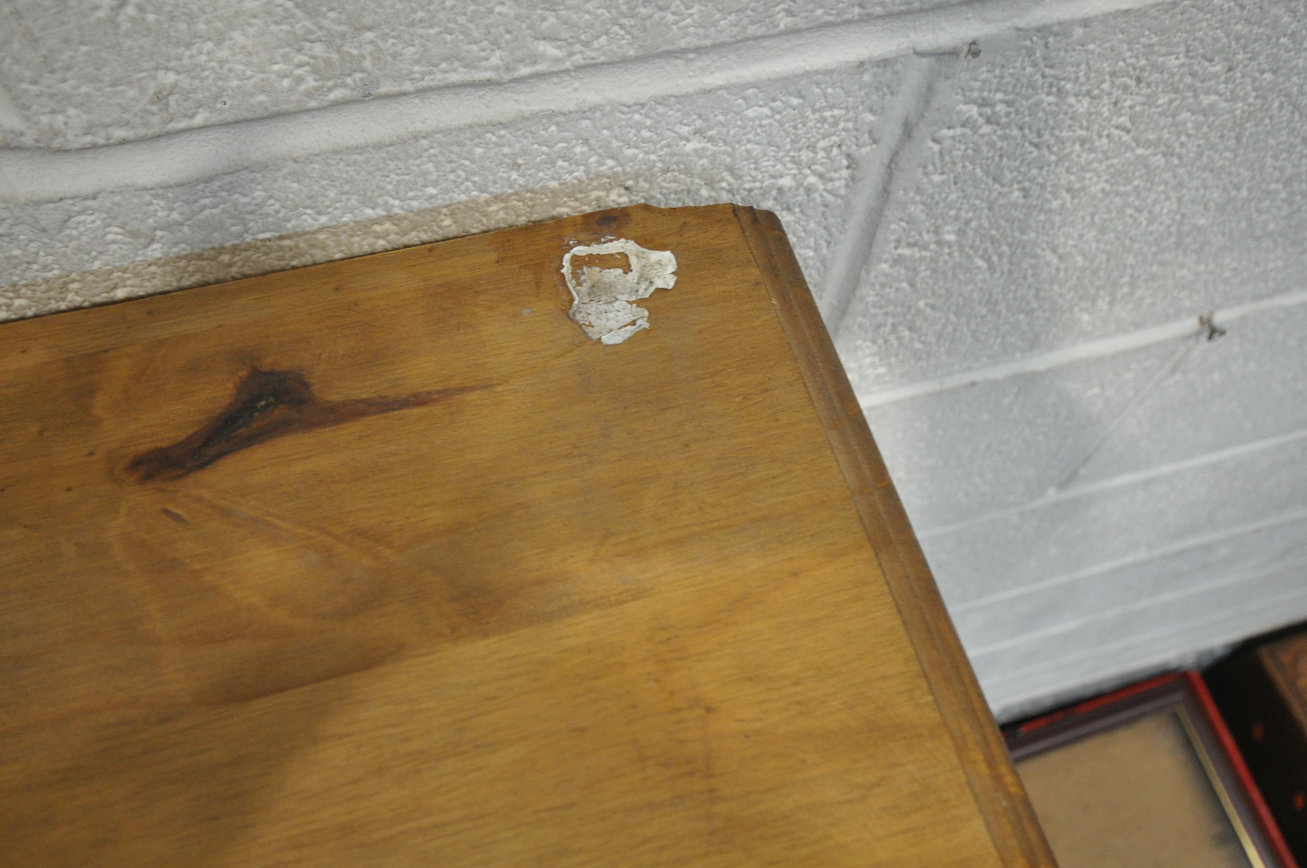 A MODERN PINE OPEN BOOKCASE, with three shelves (condition - damage to top, other imperfections) - Image 3 of 3