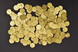 A PLASTIC BAG CONTAINING A LARGE AMOUNT OF THE GOOD OLD DAYS GAME TOKENS, with George III image