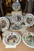 SIX BOXED WEDGWOOD 'FOXWOOD TALES' COLLECTORS PLATES, comprising Picnic at Foxwood, Mrs Rabbits'