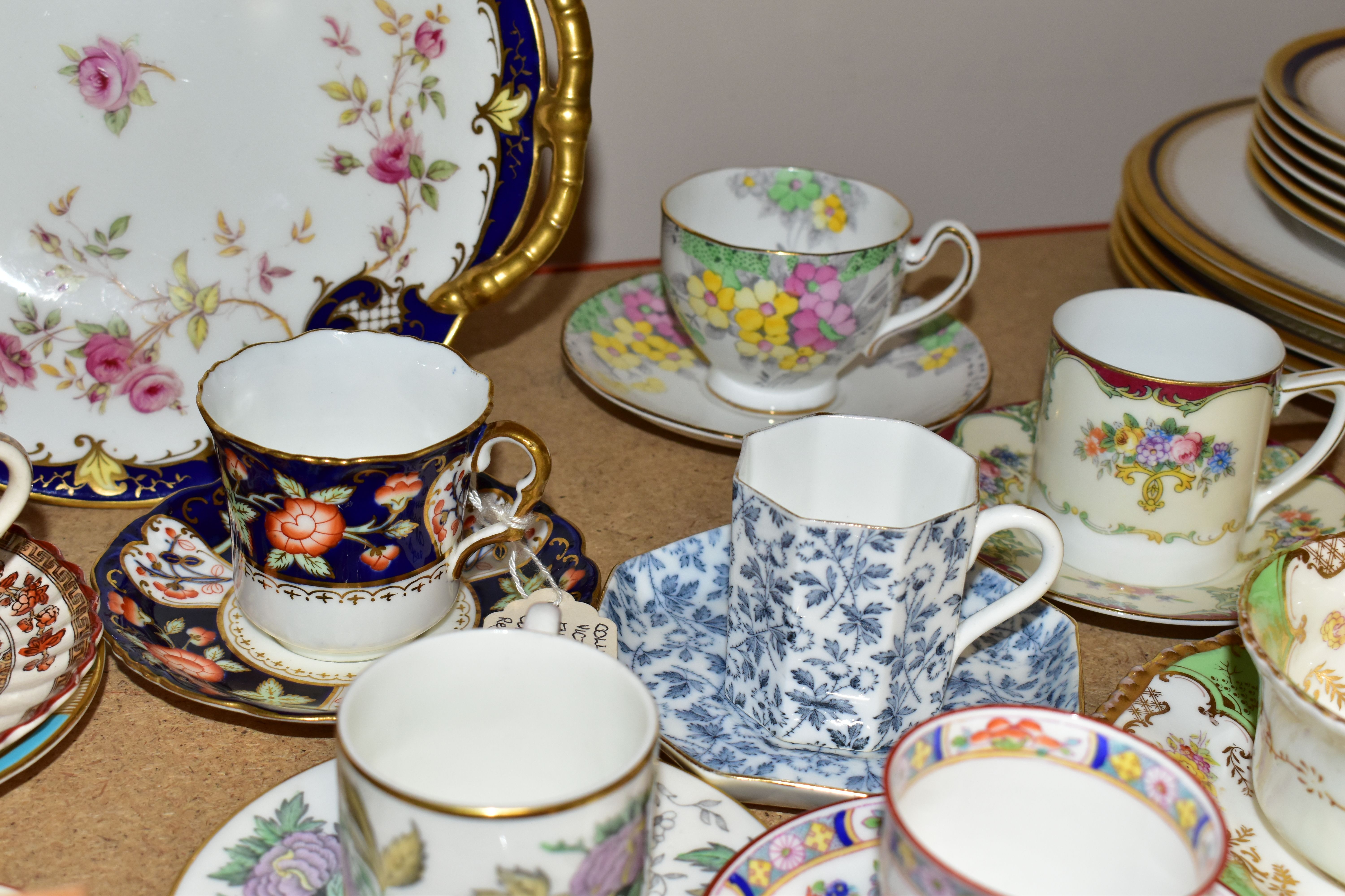 TWENTY SIX ASSORTED COFFEE CUPS AND SAUCERS, comprising a Coalport bread and butter plate hand - Image 4 of 11