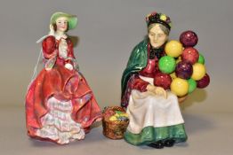 TWO ROYAL DOULTON FIGURINES, comprising Top o'the Hill HN1834 height 18cm, and Old Balloon Seller