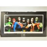 ALEX ROSS (AMERICAN CONTEMPORARY) 'ORIGINAL SEVEN' portraits of Green Lantern, Flash, Superman,