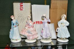 FOUR LIMITED EDITION ROYAL WORCESTER FIGURINES, for The Victoria & Albert Museum/Compton &