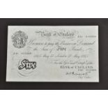 A BANK OF ENGLAND FIVE POUDS BANKNOTE LONDON MAY 17th 1945 Peppiatt nice clean center fold