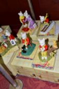 FIVE BOXED ROYAL DOULTON RUPERT BEAR FIGURES AND FIGURE GROUPS, comprising The Imp of Spring RB15