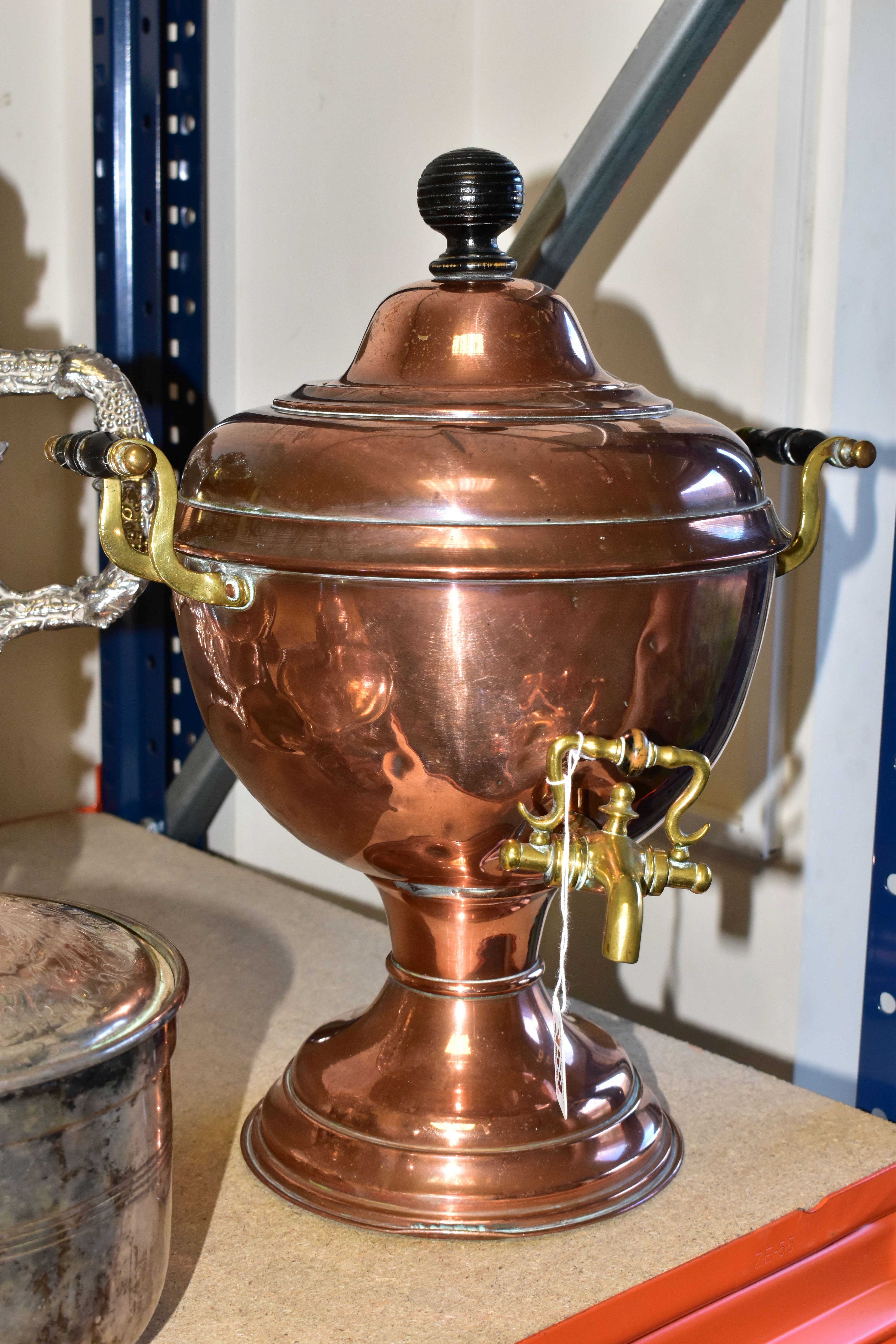 A COLLECTION OF SILVER PLATE AND COPPER SUNDRIES, to include a large EPC Sheffield reproduction - Image 2 of 7