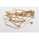 TWO AF 9CT GOLD SCRAP CHAINS, two broken yellow gold chains, approximate gross weight 2.3 grams