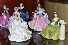 SEVEN ROYAL DOULTON FIGURINES, comprising Secret Thoughts HN2382, Rebecca HN2805 height 18.5cm, My