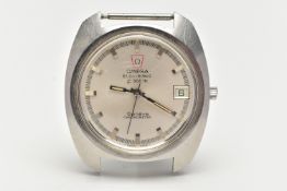 A STAINLESS STEEL 'OMEGA ELECTRONIC' WATCH HEAD, featuring a round silver dial signed 'Omega