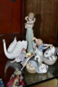 FIVE LLADRO FIGURES, comprising Bashful Bather no 5455, sculptor Juan Herta, issued in 1988,