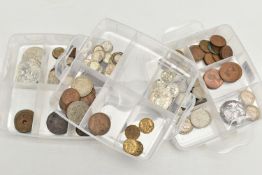 A PLASTIC BOX 3 TIER OF UK MAINLY 20TH CENTURY COINAGE, to include a Victoria good grade 1845 (