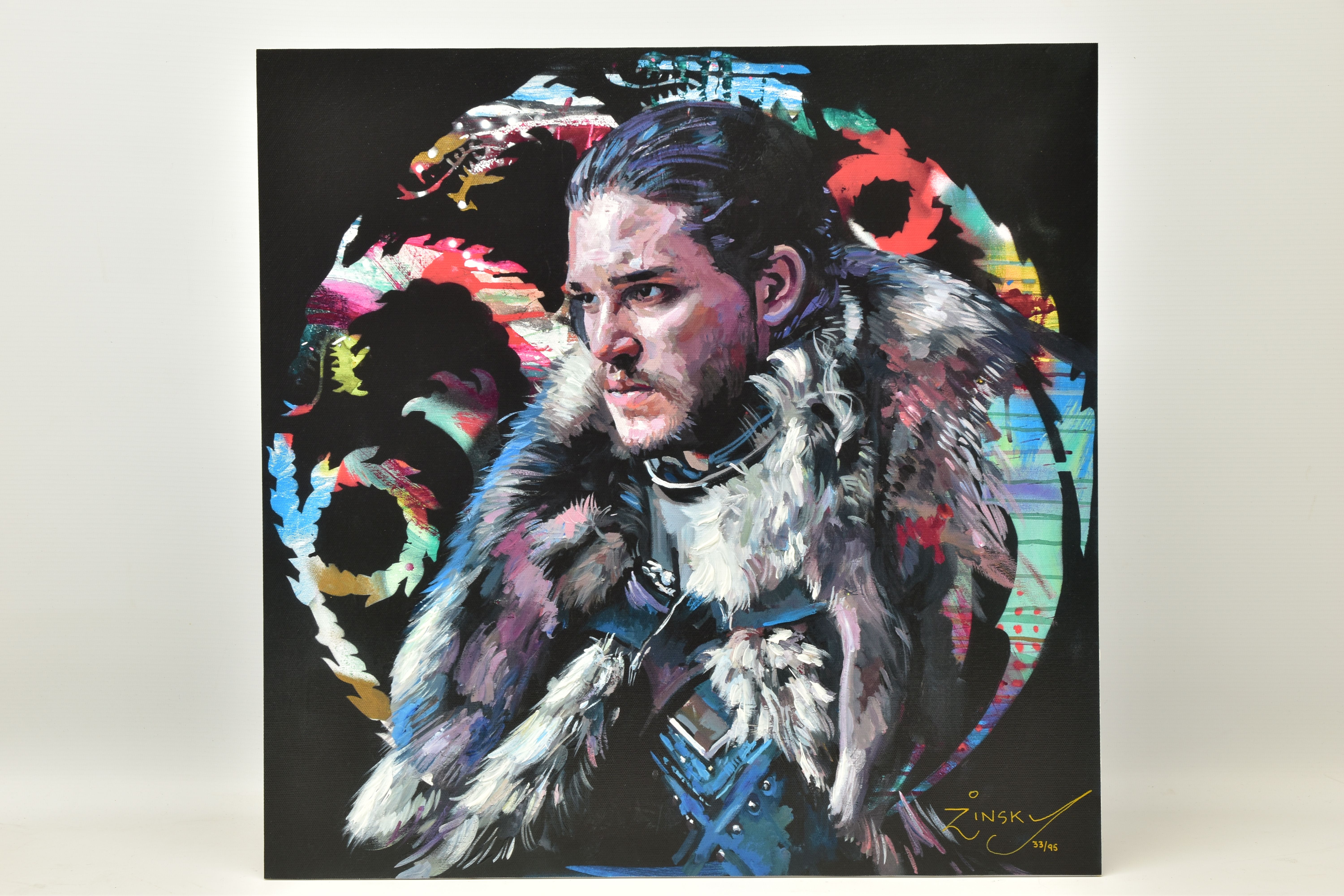 ZINSKY (BRITISH CONTEMPORARY) 'WINTER IS COMING', a signed limited edition print depicting a