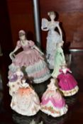 SEVEN COALPORT FIGURINES, comprising a limited edition Femmes Fatales collection 'Lillie Langtry'