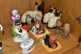 A GROUP OF ROYAL DOULTON ANIMAL FIGURES, ETC comprising a Cat Collection 'Maine Coon' RDA18, a Toy