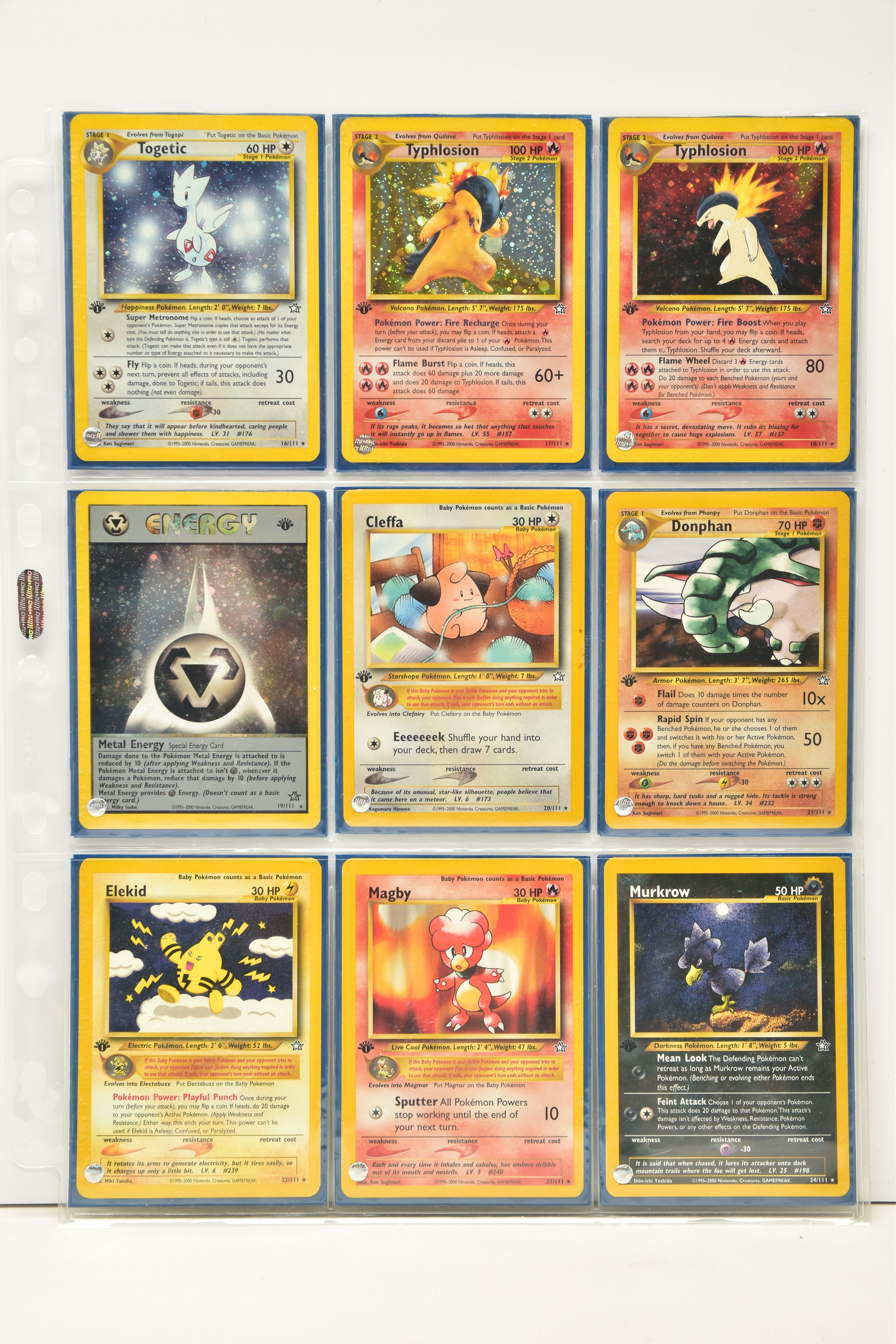 COMPLETE POKEMON NEO GENESIS FIRST EDITION SET, all cards are present, genuine and are all in near - Image 3 of 13