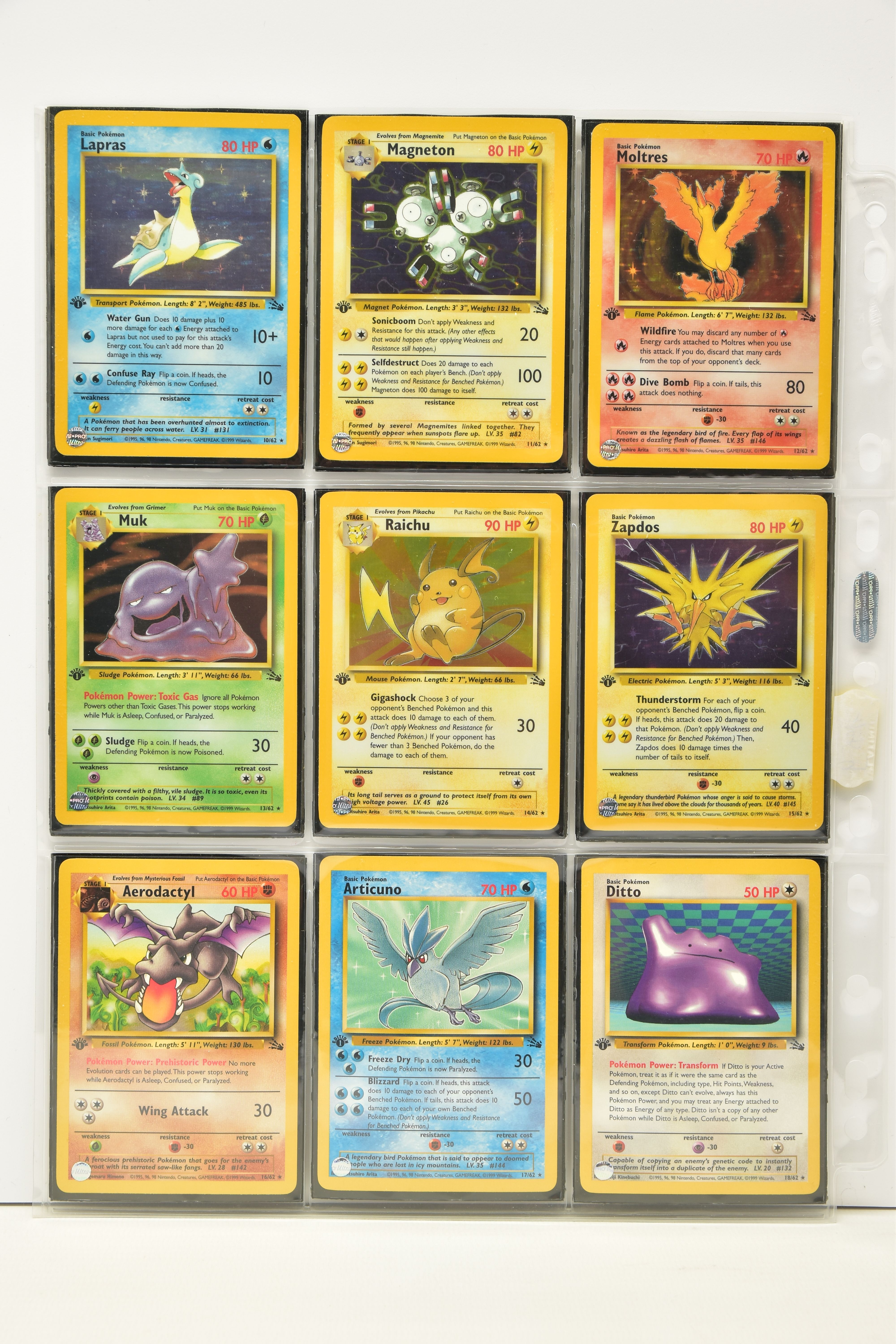 COMPLETE POKEMON FOSSIL FIRST EDITION SET, all cards are present, genuine and are all in near mint - Image 2 of 7