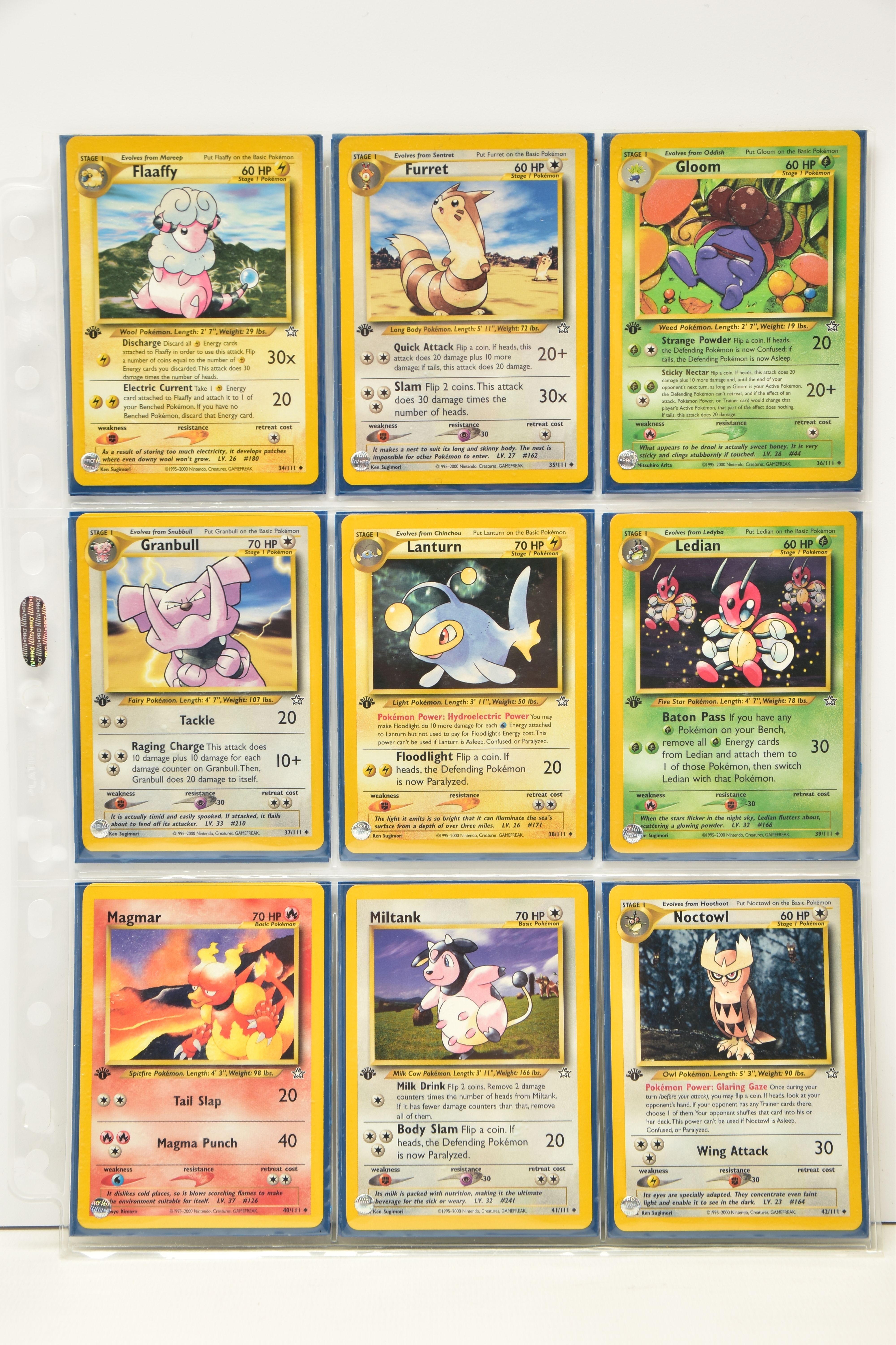 COMPLETE POKEMON NEO GENESIS FIRST EDITION SET, all cards are present, genuine and are all in near - Image 5 of 13