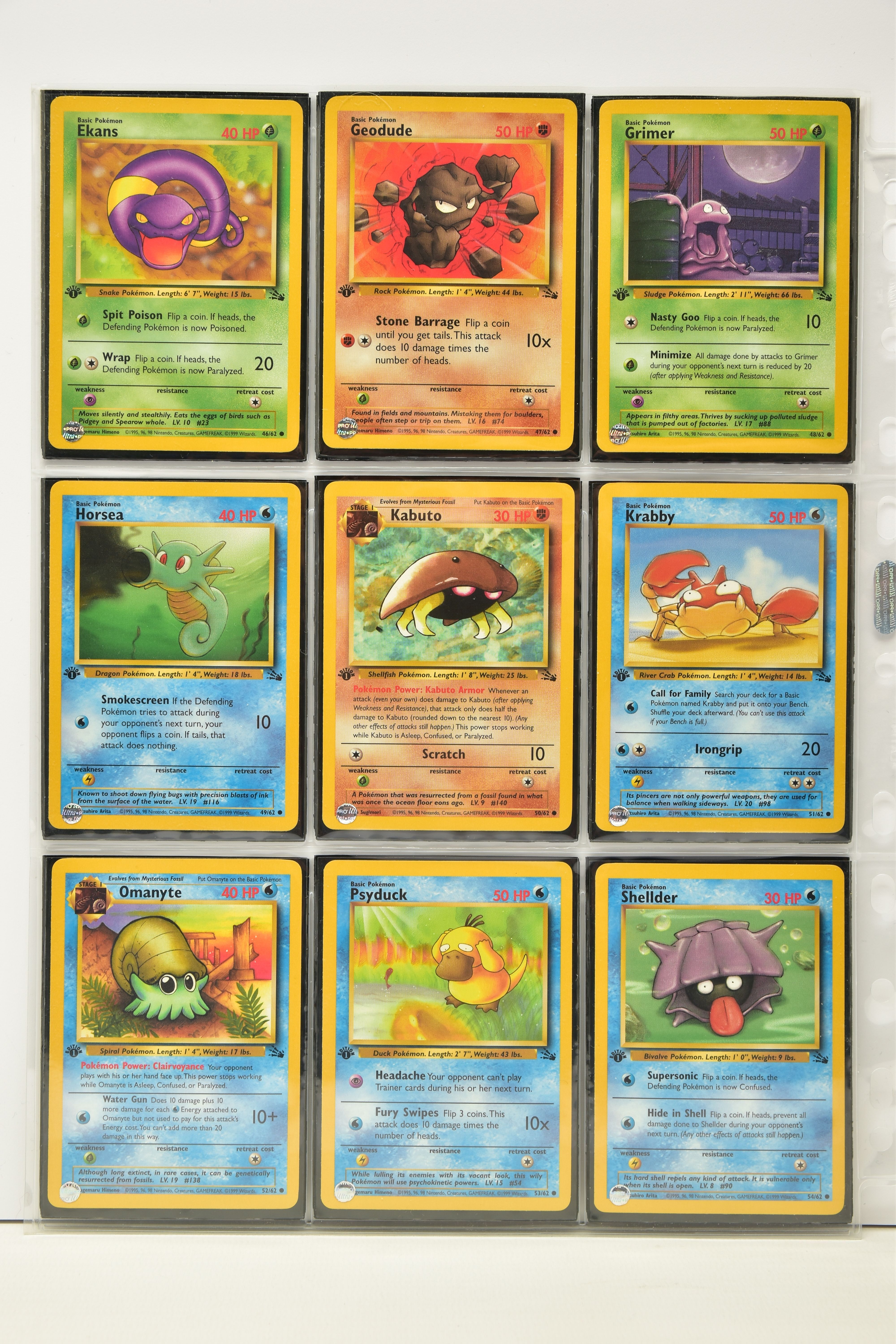 COMPLETE POKEMON FOSSIL FIRST EDITION SET, all cards are present, genuine and are all in near mint - Image 6 of 7