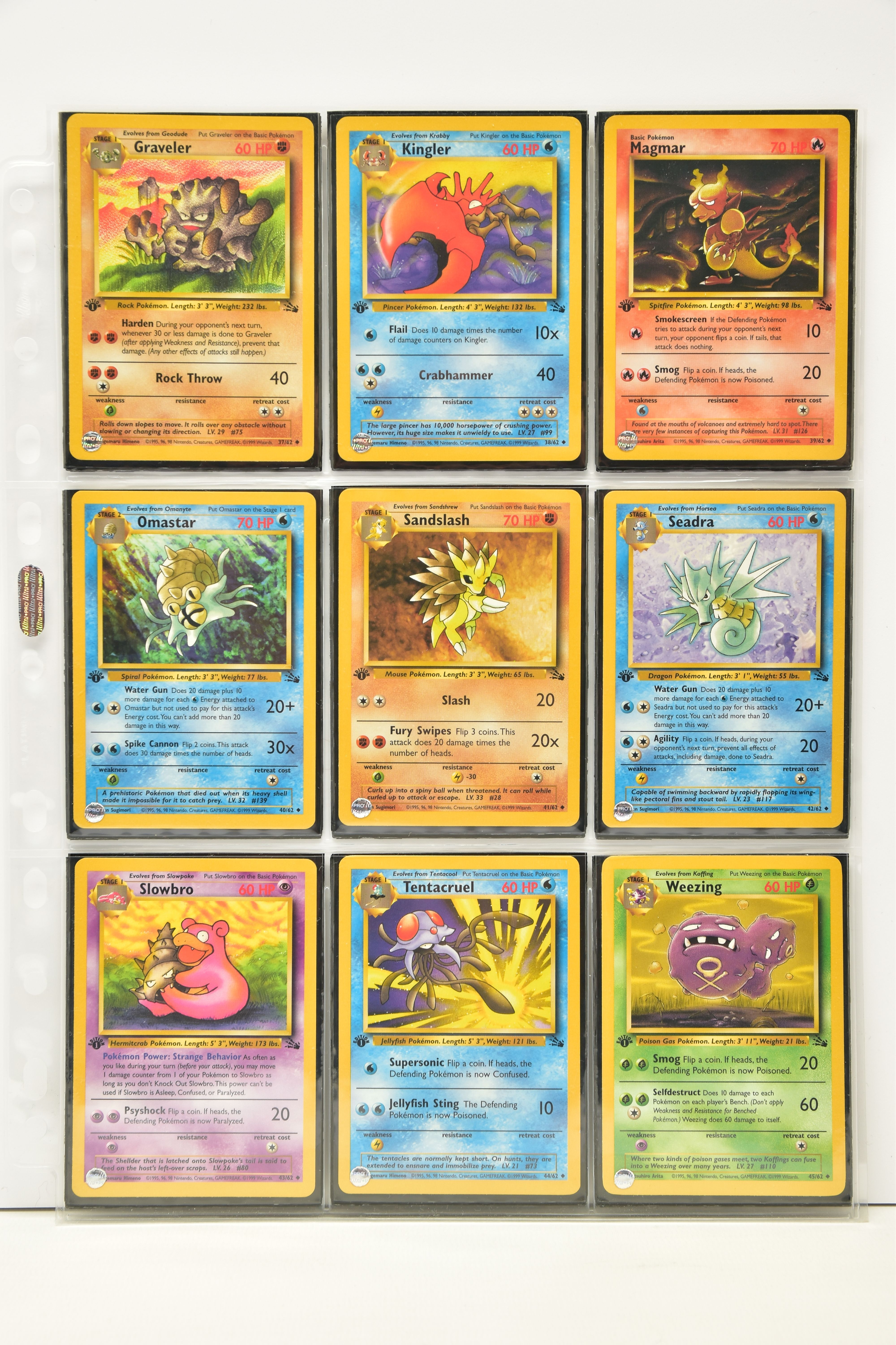 COMPLETE POKEMON FOSSIL FIRST EDITION SET, all cards are present, genuine and are all in near mint - Image 5 of 7