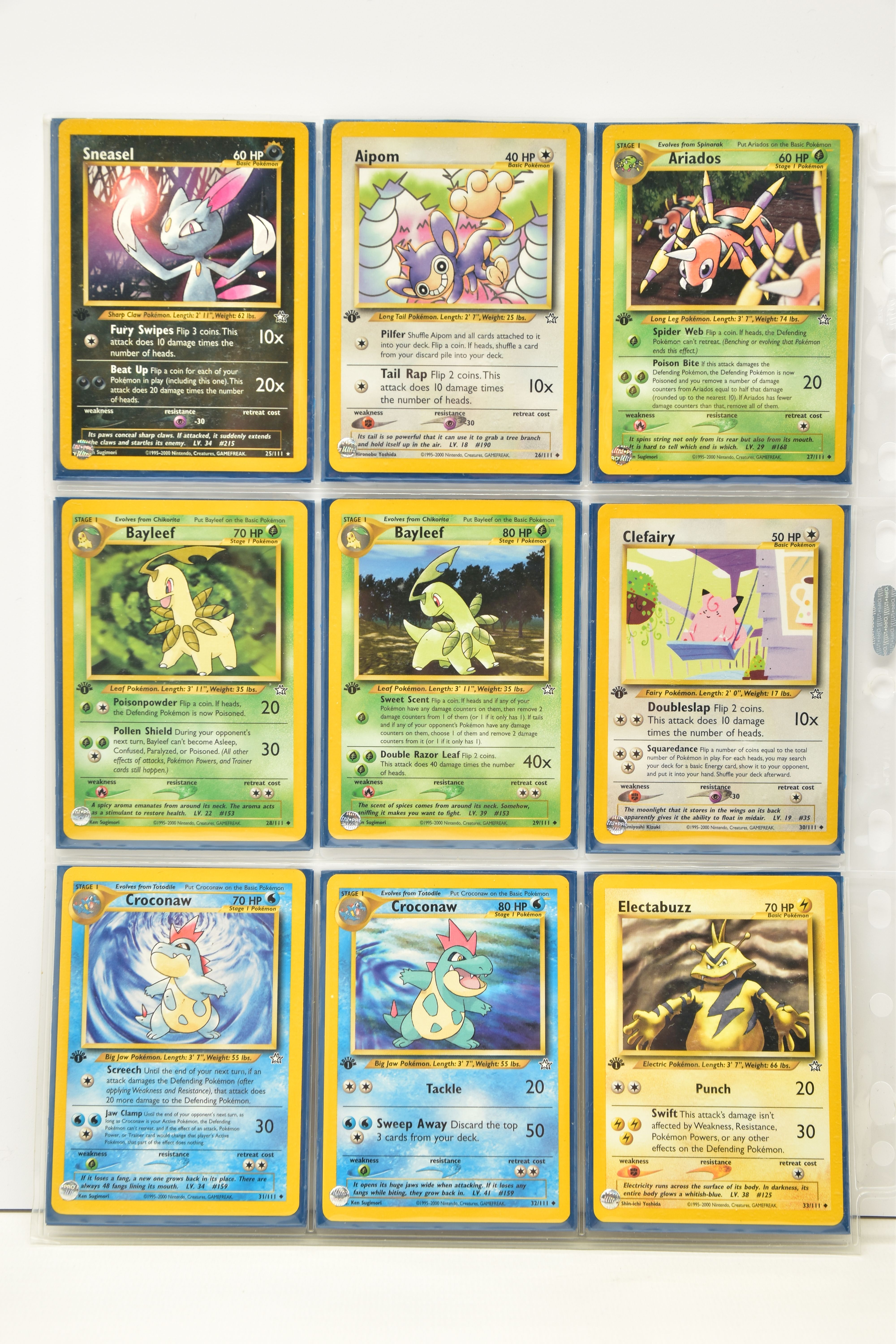 COMPLETE POKEMON NEO GENESIS FIRST EDITION SET, all cards are present, genuine and are all in near - Image 4 of 13