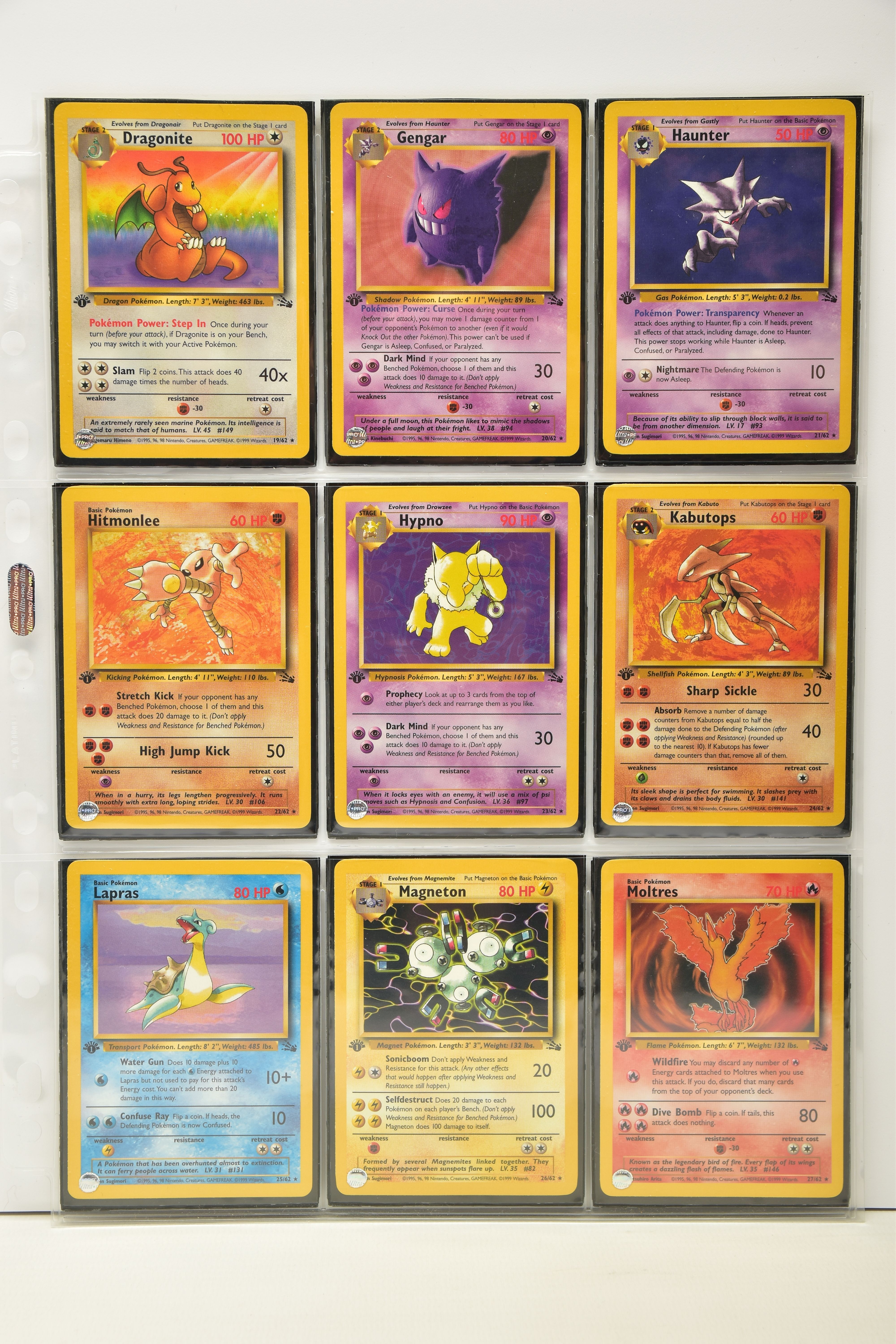 COMPLETE POKEMON FOSSIL FIRST EDITION SET, all cards are present, genuine and are all in near mint - Image 3 of 7